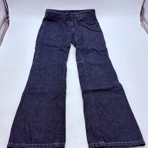 BCBG Jeans Womens 6 Blue Dark Wash Wide Leg Denim Nordstrom 100% Cotton